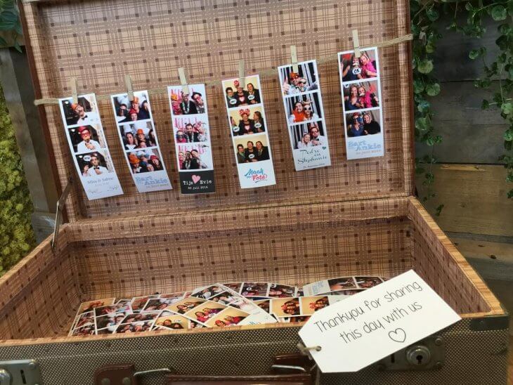 Vintage koffer vol met fotostrips